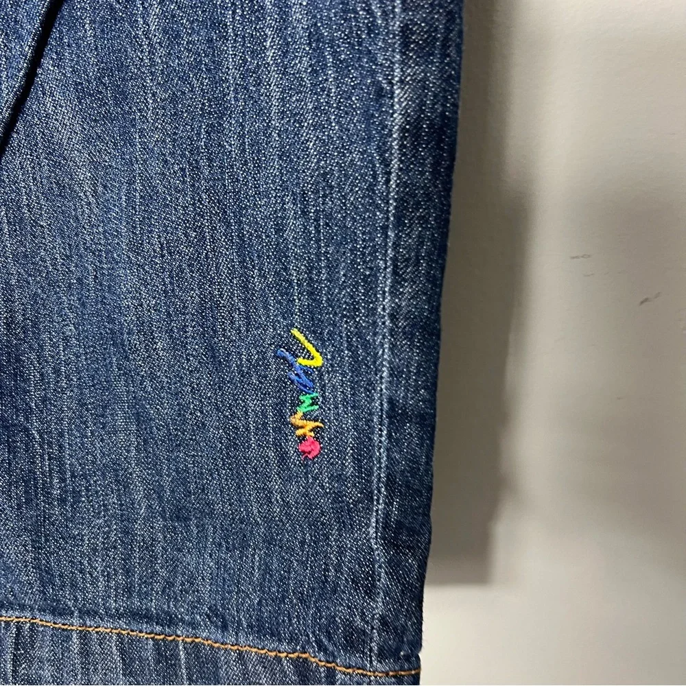 Coogi Australia Vintage y2k Denim Jean Shorts Embroidered Colorful Rainbow